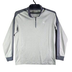 Mens Gray Nike Shirt Dri Fit 1/4 Zip Active Pullover Long Sleeve Mock Neck L